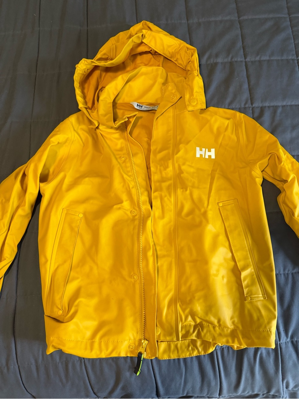 Helly Hansen Kids Yellow Hooded Rain Jacket
